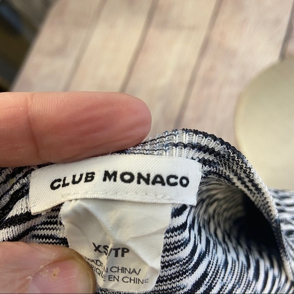 RARE Club Monaco marble crop long sleeve top XS - Picture 6 of 8